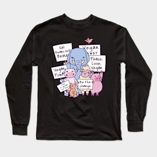 protesting-animals-vegan Long Sleeve T-Shirt